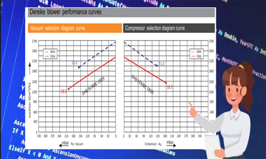 How to correctly read the parameters of Dereike side channel blower