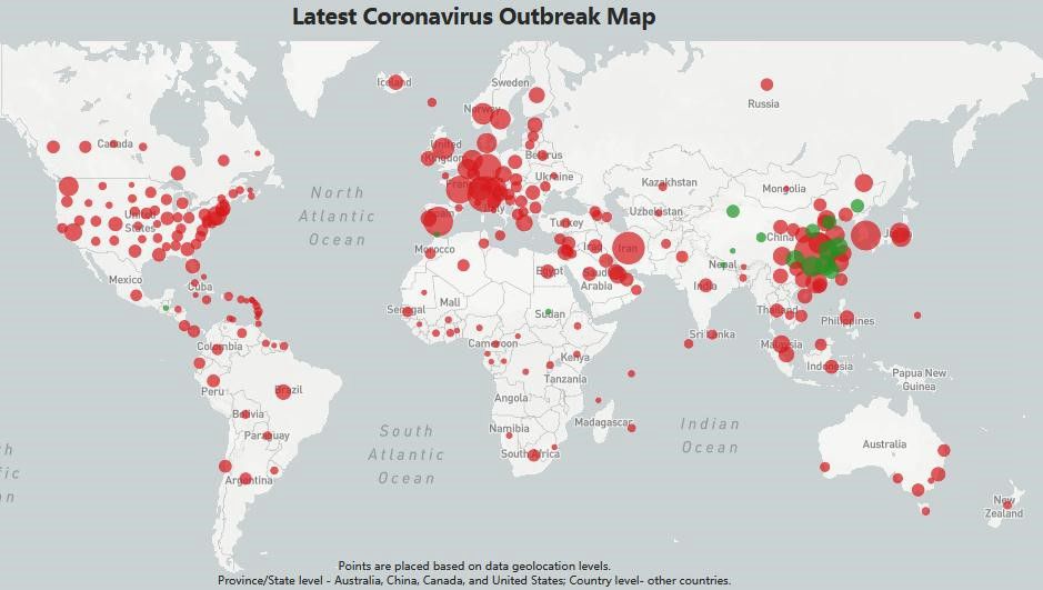 Epidemic distribution map
