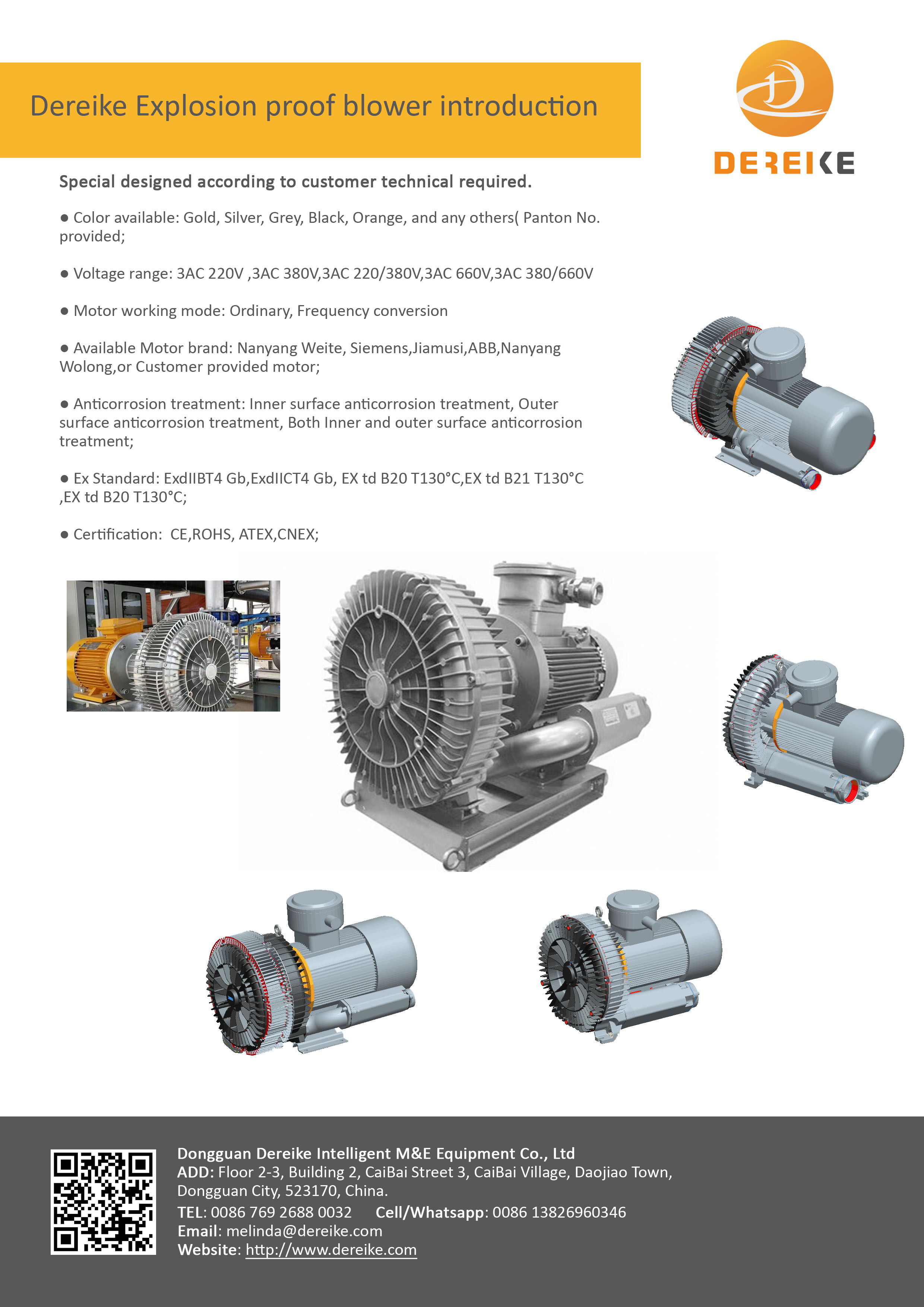 Explosion proof blower